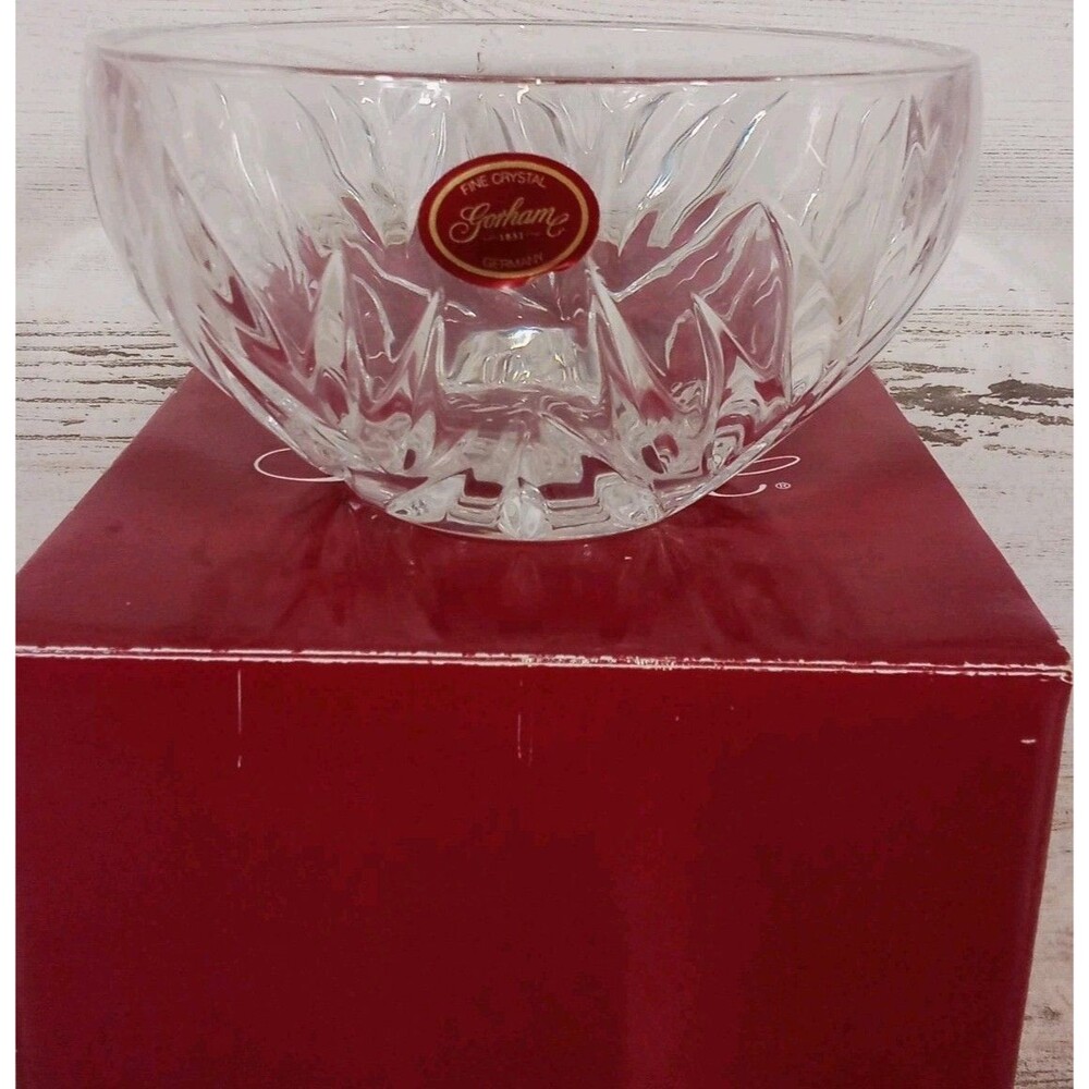 Gorham Star Blossom Bowl Crystal New In Box